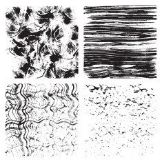 Set of grunge textures Wave line and crumpled