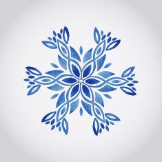 Vector Watercolor Snowflake N3
