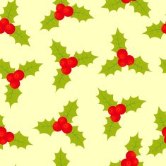 Seamless christmas pattern with holly berry