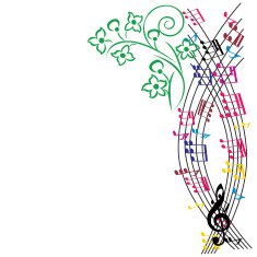 Music notes background stylish musical theme composition N3