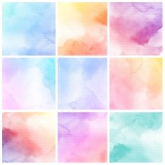 Set of Colorful water color painting background N222