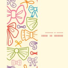 Vector colorful bows vertical frame seamless pattern background N2