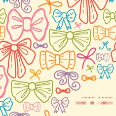 Vector colorful bows frame corner pattern background N2
