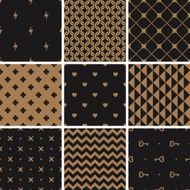 Simple geometric pattern set Armor zig-zag