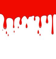 Spilled red color on a white background