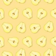 Seamless pattern with slices of pears