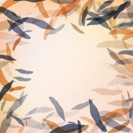 Background with brown and blue leaves