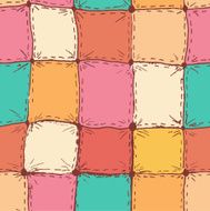 Colorful painted watercolor patchwork quilt N3