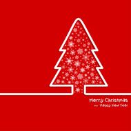Adstrat Christmas Tree and Snowflakes - Illustration