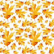 Seamless texture with colored watercolor maple leaves N20