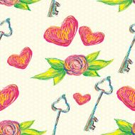 Hearts roses and keys Love N2