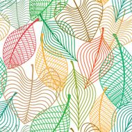 Seamless pattern of colorful leaves N2