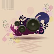Abstract vintage music background with speakers