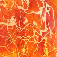 Abstract orange tetured background with squiggly lines