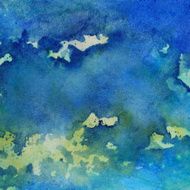 Textured background hand painted with blue and green colors