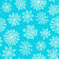 Hand drawn snowflakes Seamless pattern N3