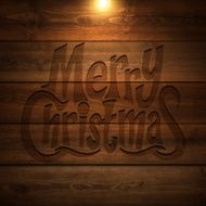Christmas Card on Wooden Background N2