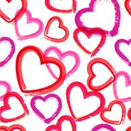 Watercolor hearts seamless pattern Vector illustration N4
