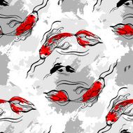 Koi fishes Seamless pattern N3