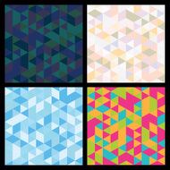 Set of seamless mosaic triangle pattern Vector background
