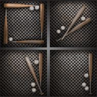 vector baseball on metal wall N2