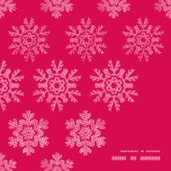 Vector red lace christmas snowflakes geometric textile texture frame corner