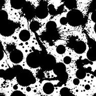 Black and white vector ink splash seamless pattern monochrome N11