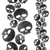 Skulls seamless pattern horror and hard rock theme background