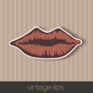 vintage paper lips mouth red with shadow