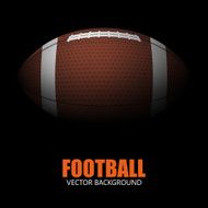 Dark background of realistic american football ball isolated