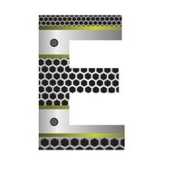 perforated metal letter E