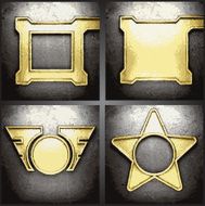Vector gold and silver background set N12