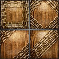 Vector wood and gold background set N22
