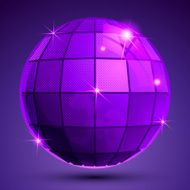 Bright textured plastic spherical object with flashes pixilated