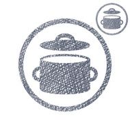 Saucepan pot vector simple single color icon isolated on white N2