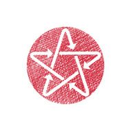 Star icon with arrows hand drawn lines texture N4