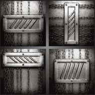 Vector metal background set N73