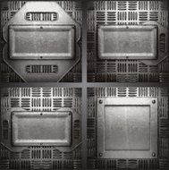 Vector metal background set N74