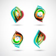 set of abstract colorful icon pattern for design