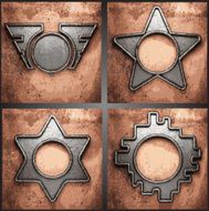 Vector metal background set N77