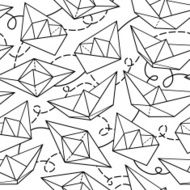 Vector pattern with paper ships N2