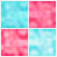 Happy abstract aquamarine and pink geometric backgrounds
