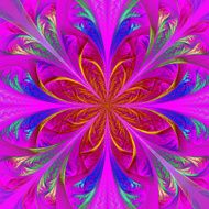 Beautiful multicolor fractal flower Computer generated graphics N2