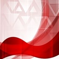 Wavy bright red backdrop with triangles