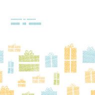 Colorful gift boxes textile texture horizontal frame seamless pattern background N2