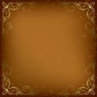 beige card with golden decor in the corners