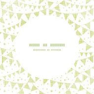 Green Textile Party Bunting Frame Circle Pattern Background