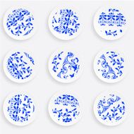 set of abstract color plate pattern for design N14