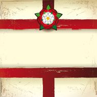 Square grunge background with England flag and Tudor rose N2
