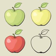 vector illustration-set of apples